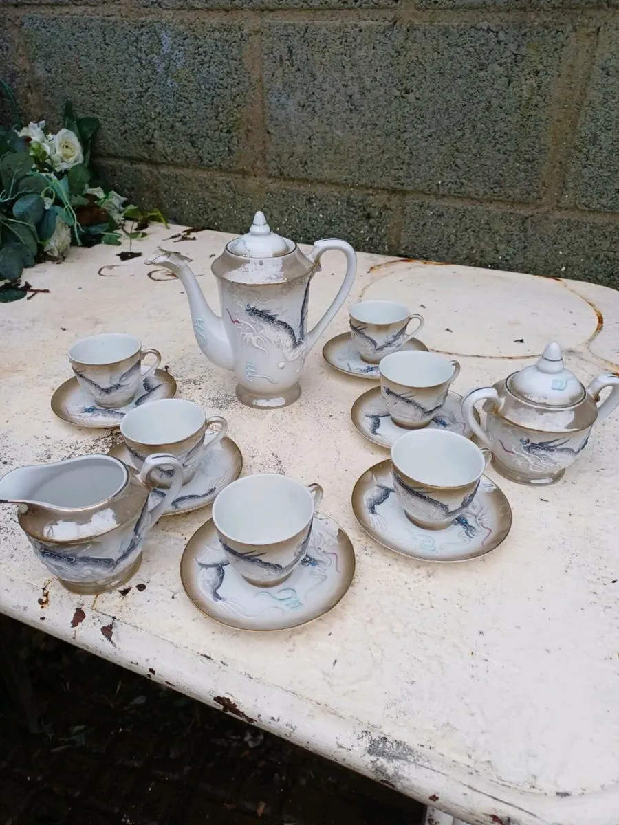 1950’s Japanese Dragonware Coffee Set - Image 3