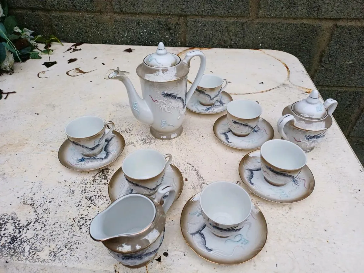 1950’s Japanese Dragonware Coffee Set - Image 4