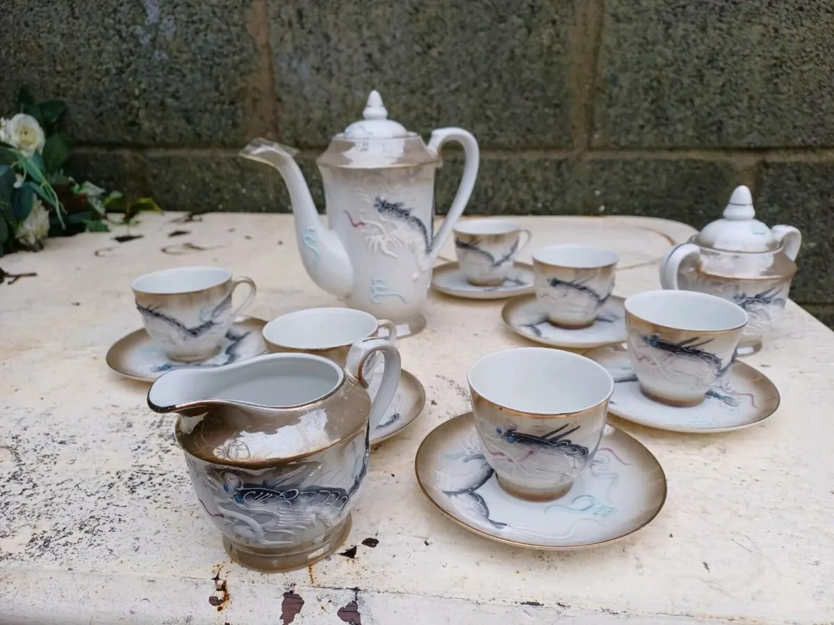 1950’s Japanese Dragonware Coffee Set - Image 1