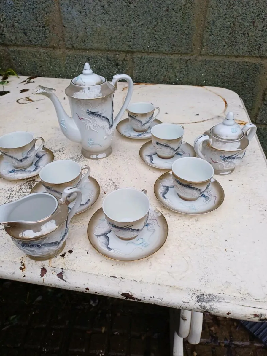 1950’s Japanese Dragonware Coffee Set - Image 2