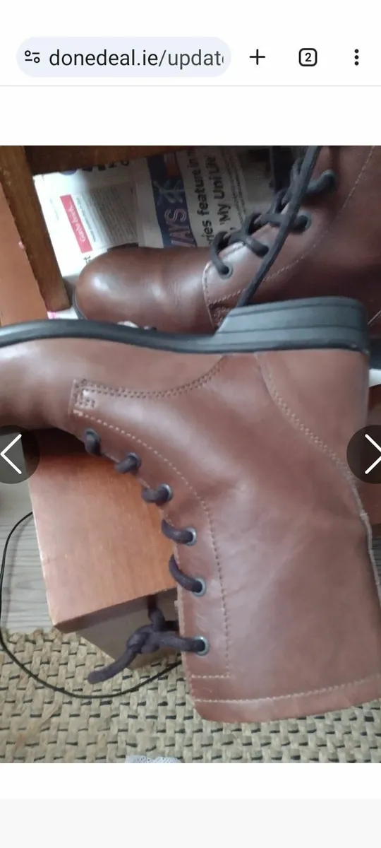 New Ladies brown leather boots UK 6 - Image 2