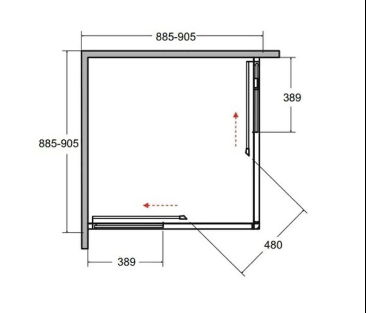 Shower enclosure square black 90x90x190 - Image 2