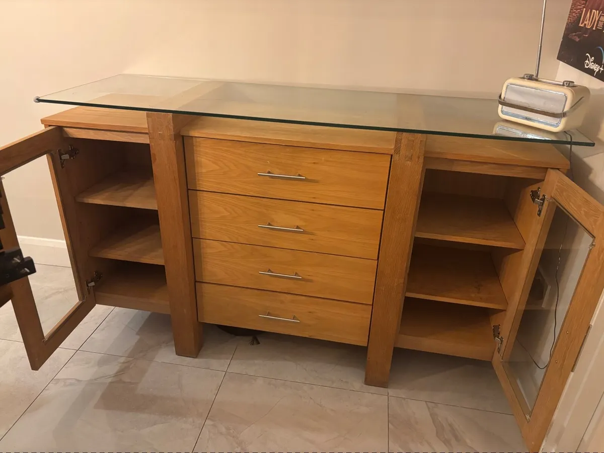 heavy solid oak sideboard - Image 2