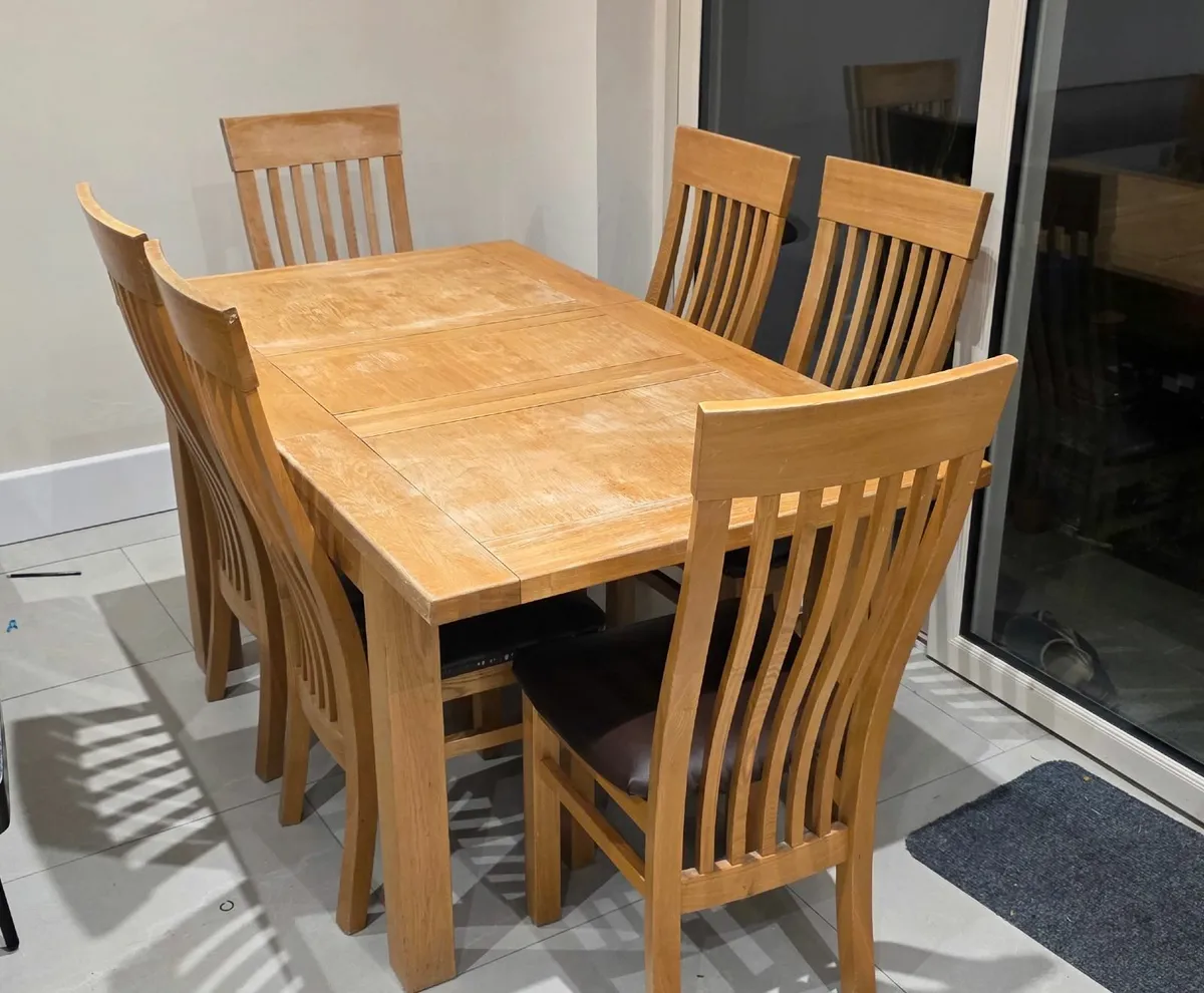Solid Wood Extendable Dining Set + 6 Chairs - Image 2