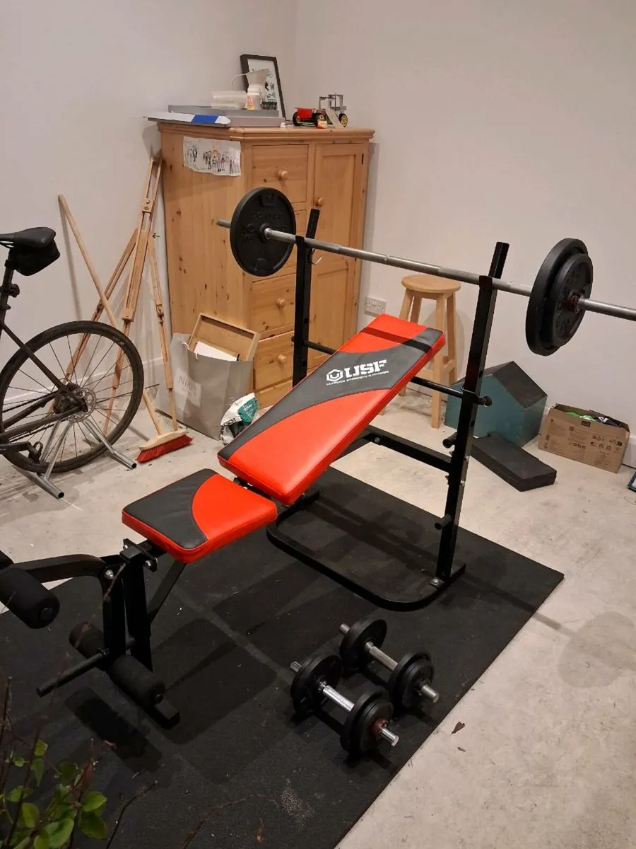 Home Gym Equipment: Bench press and Dumbells - Image 1