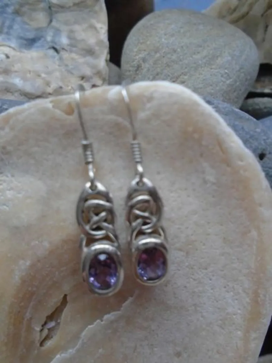 Silver/Amethyst jewellery set, Pendant/earrings - Image 2