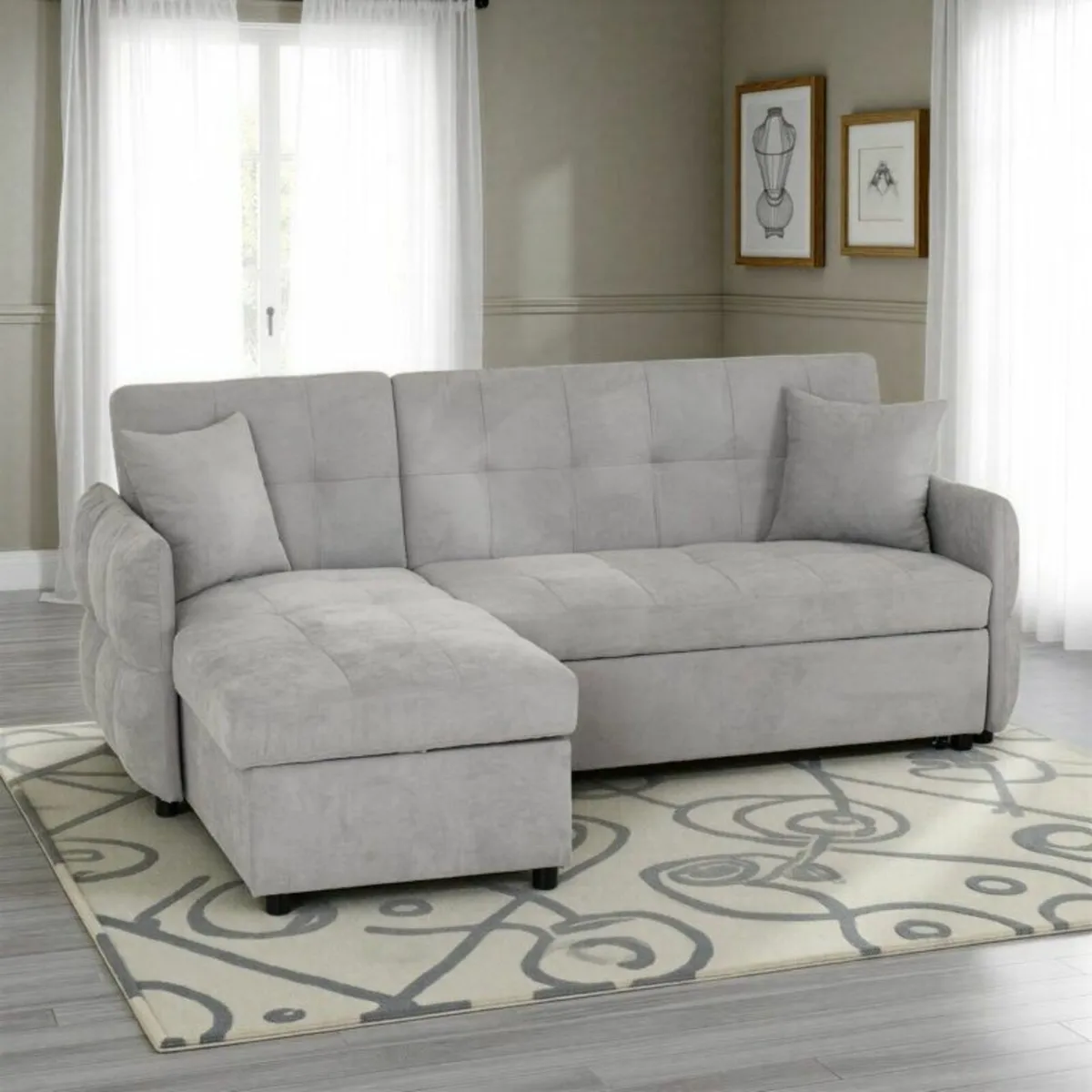 Chelsea Corner Sofabed – Modern Sofa Bed – storage - Image 1