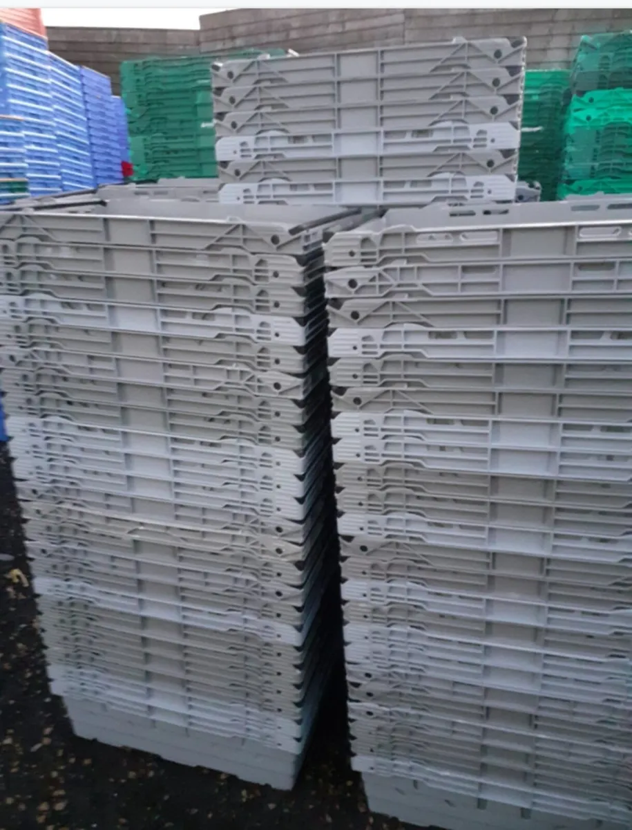 Storage stacking crates brand new 2e grey colour - Image 1