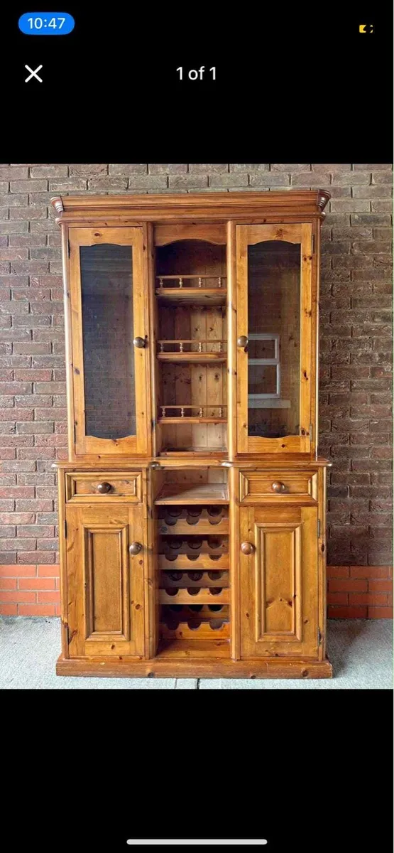 2 large pine kitchen display units - Image 1