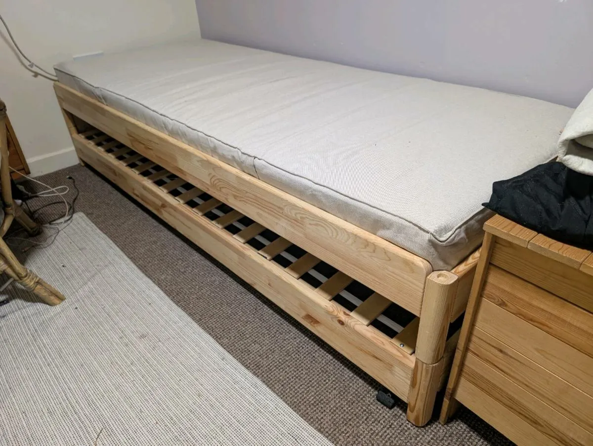 IKEA stacking guest beds set with 1 IKEA mattress - Image 2