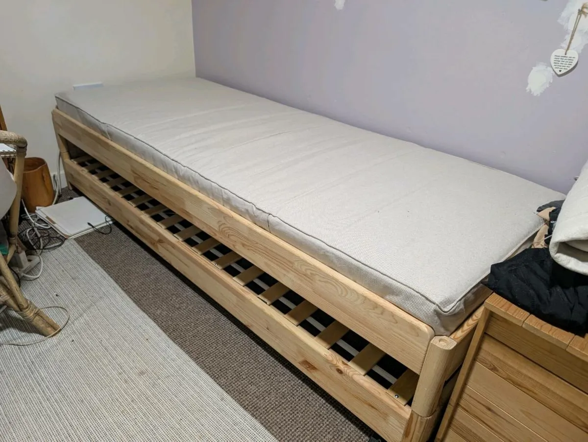 IKEA stacking guest beds set with 1 IKEA mattress - Image 1