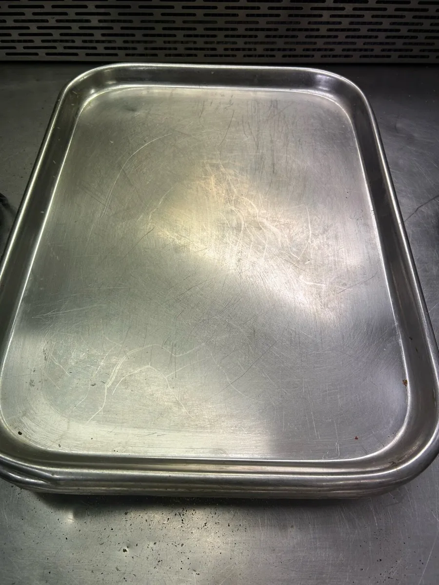 Stainless steel trays. - Image 1