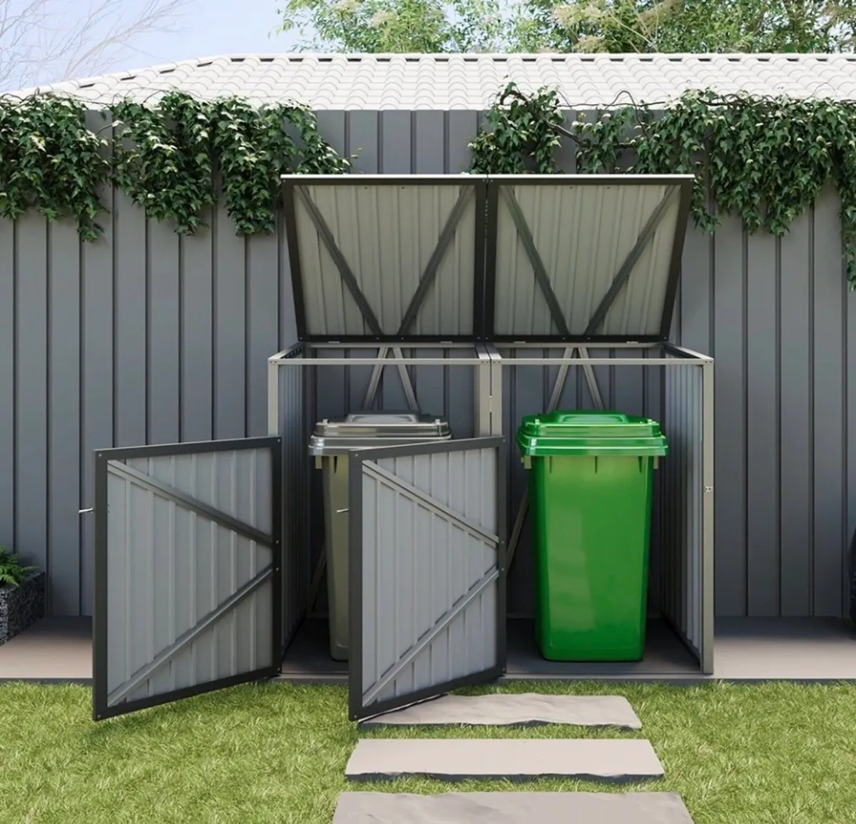 Metal Wheelie Bin Shelter Storage 1, 2 or 3 NEW - Image 3