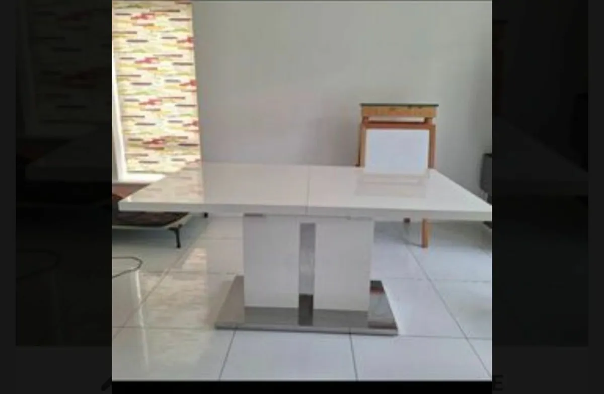 Table extendable white gloss - Image 1