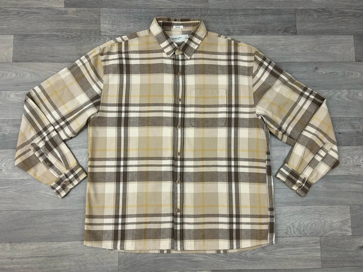 Abercrombie & Fitch Flannel Check Shirt Mens Large - Image 1
