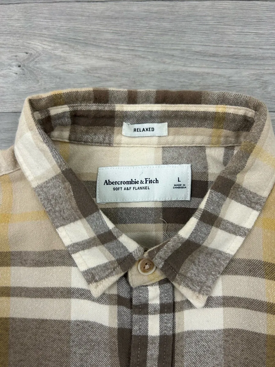 Abercrombie & Fitch Flannel Check Shirt Mens Large - Image 3