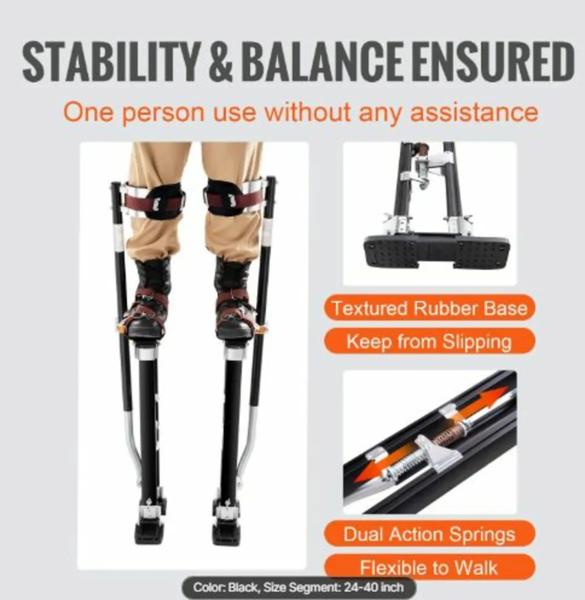 Drywall Stilts Aluminum Tool Stilts 61 cm-102 cm - Image 3