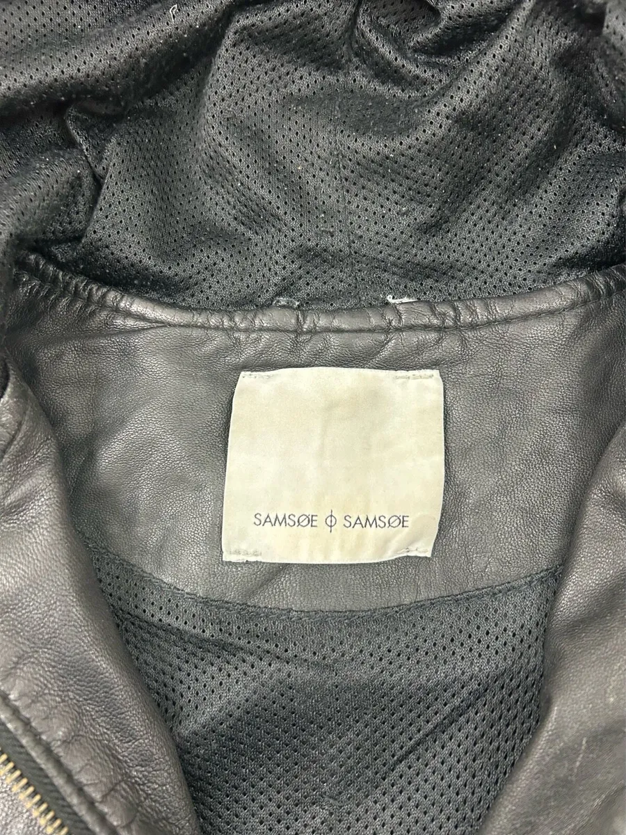 Samsoe Samsoe Genuine Leather Hooded Jacket M/L - Image 3