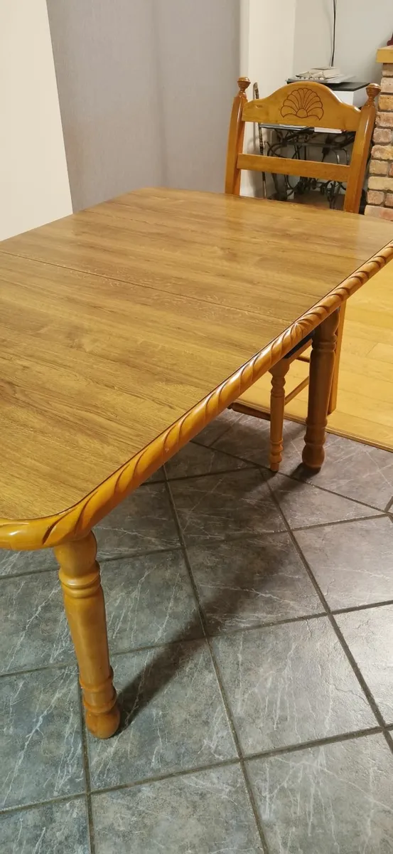 Kitchen table and six chairs - Image 1