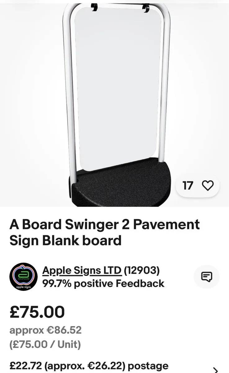 A Board Swinger 2 Outside Pavement Sign - Image 2