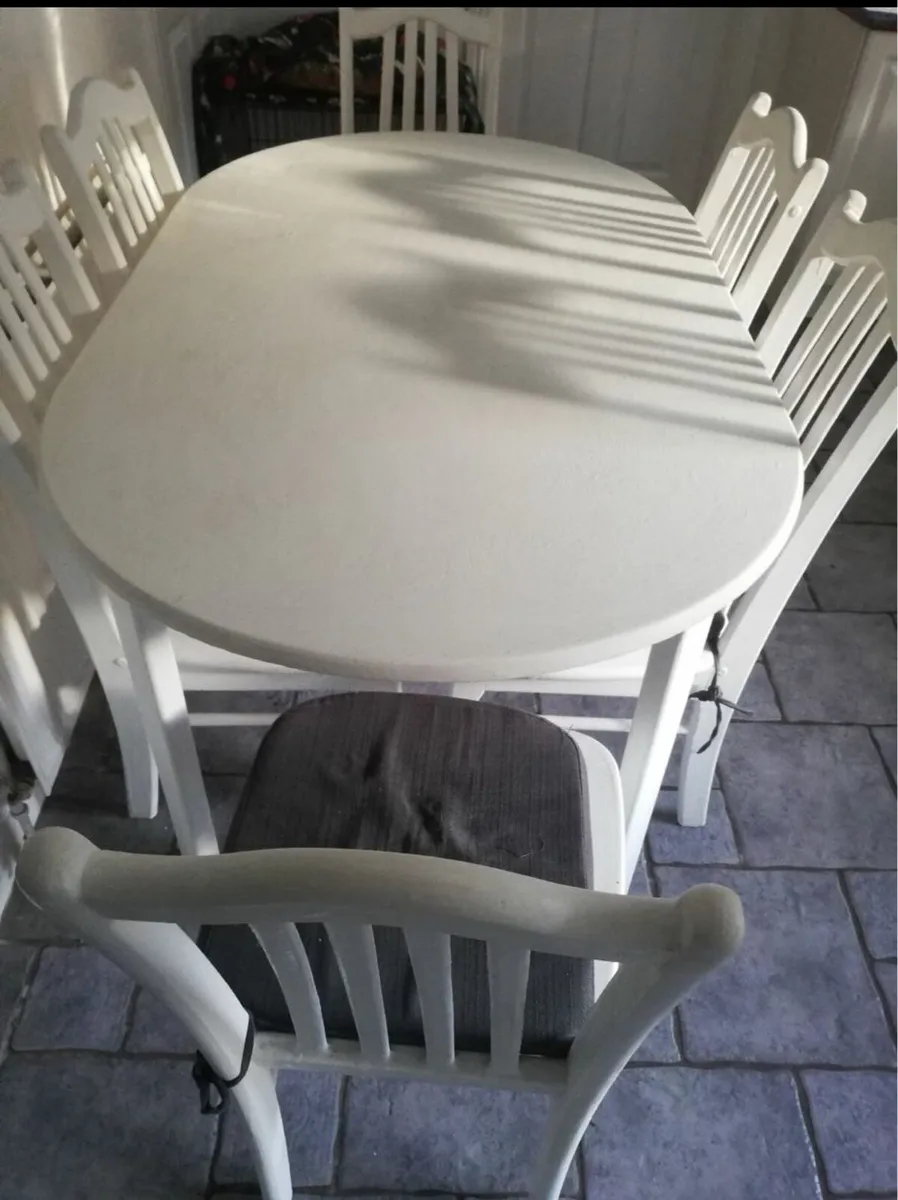 Very Sturdy 5Ft White Wooden Kitchen Dining Table - Image 2