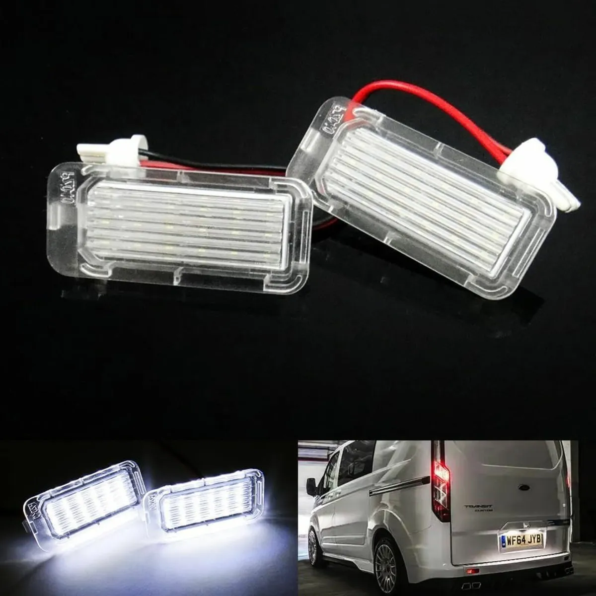 2x LED Licence Number Plate Light White Canbus For
