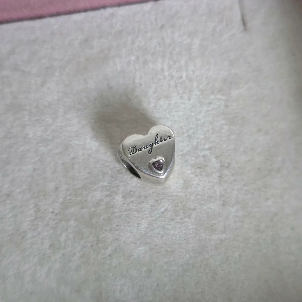 Pandora heart charm daughter with small stone pink - Image 3
