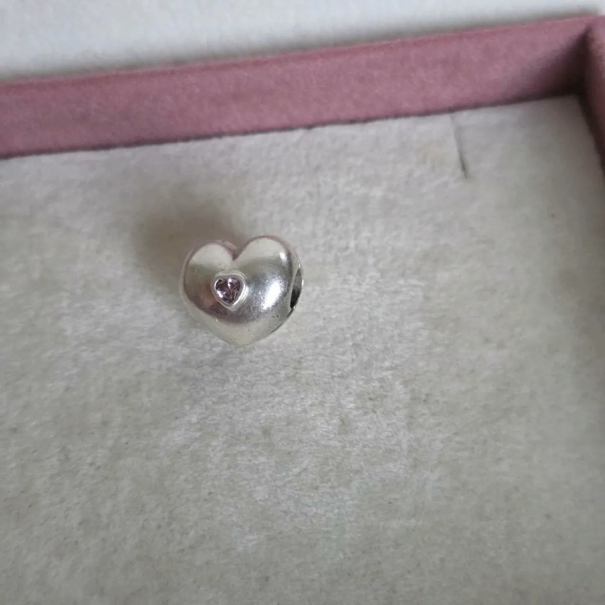 Pandora heart clip charm with pink cubic zirconia - Image 3
