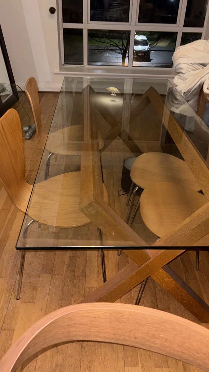 Glass top quality dining table & 4 chairs - free