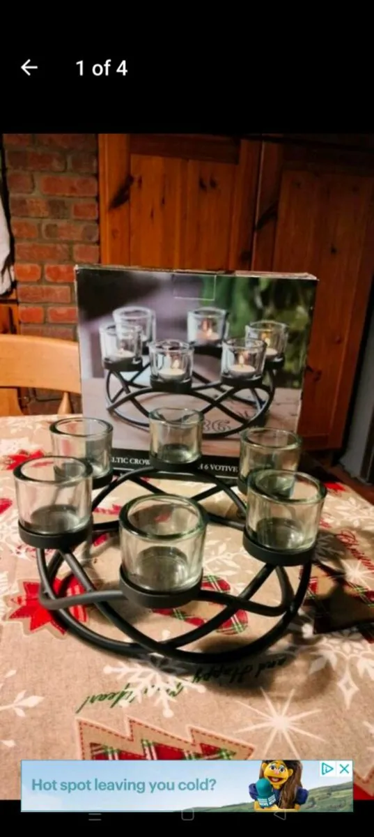 Vortex celtic cast iron tealight holder, good heav - Image 1