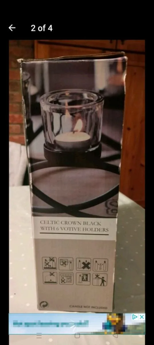 Vortex celtic cast iron tealight holder, good heav - Image 2