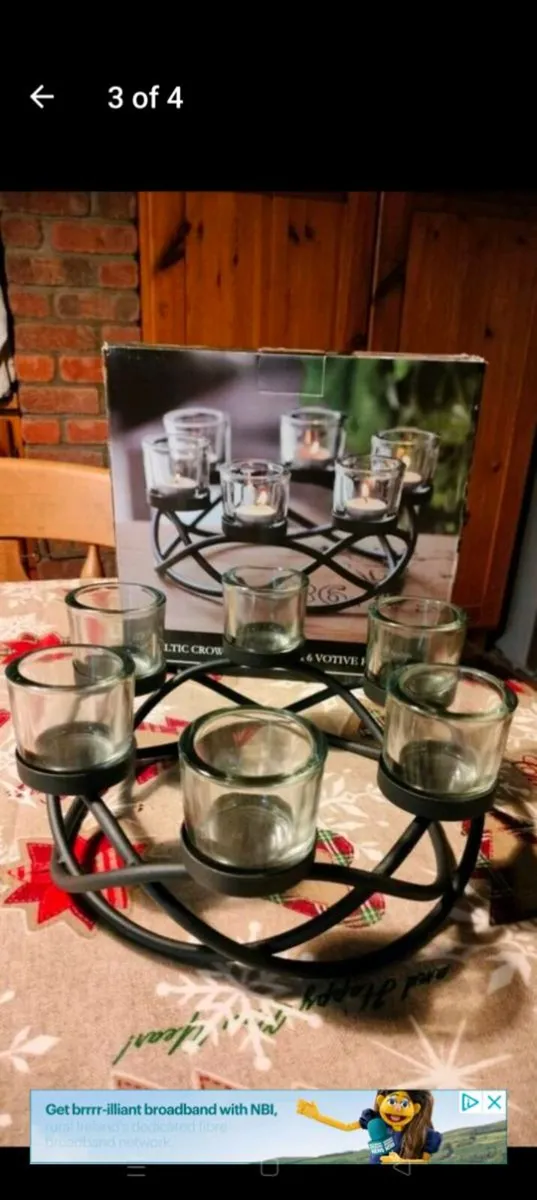 Vortex celtic cast iron tealight holder, good heav - Image 3