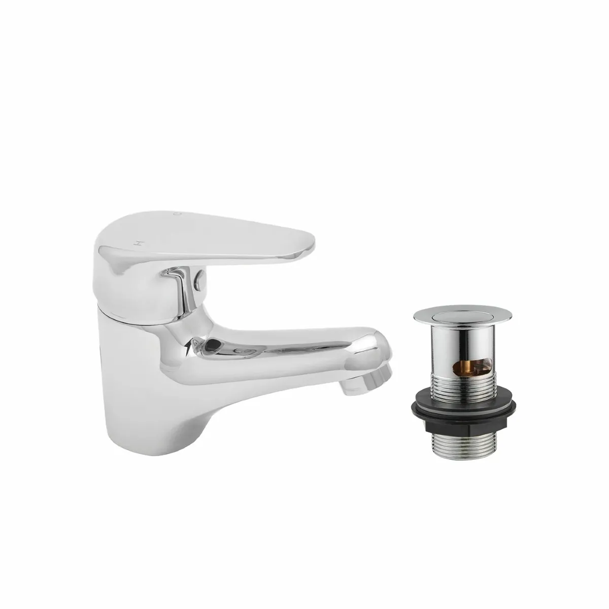 Adore Basin Mixer Tap with Clicker Waste | Chrome - Image 1