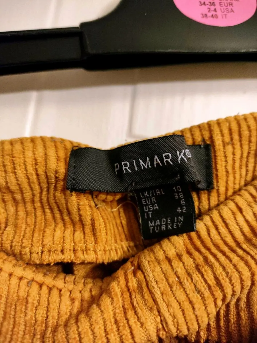 Golden Mustard Corduroy Mini Skirt – Primark – Siz - Image 2