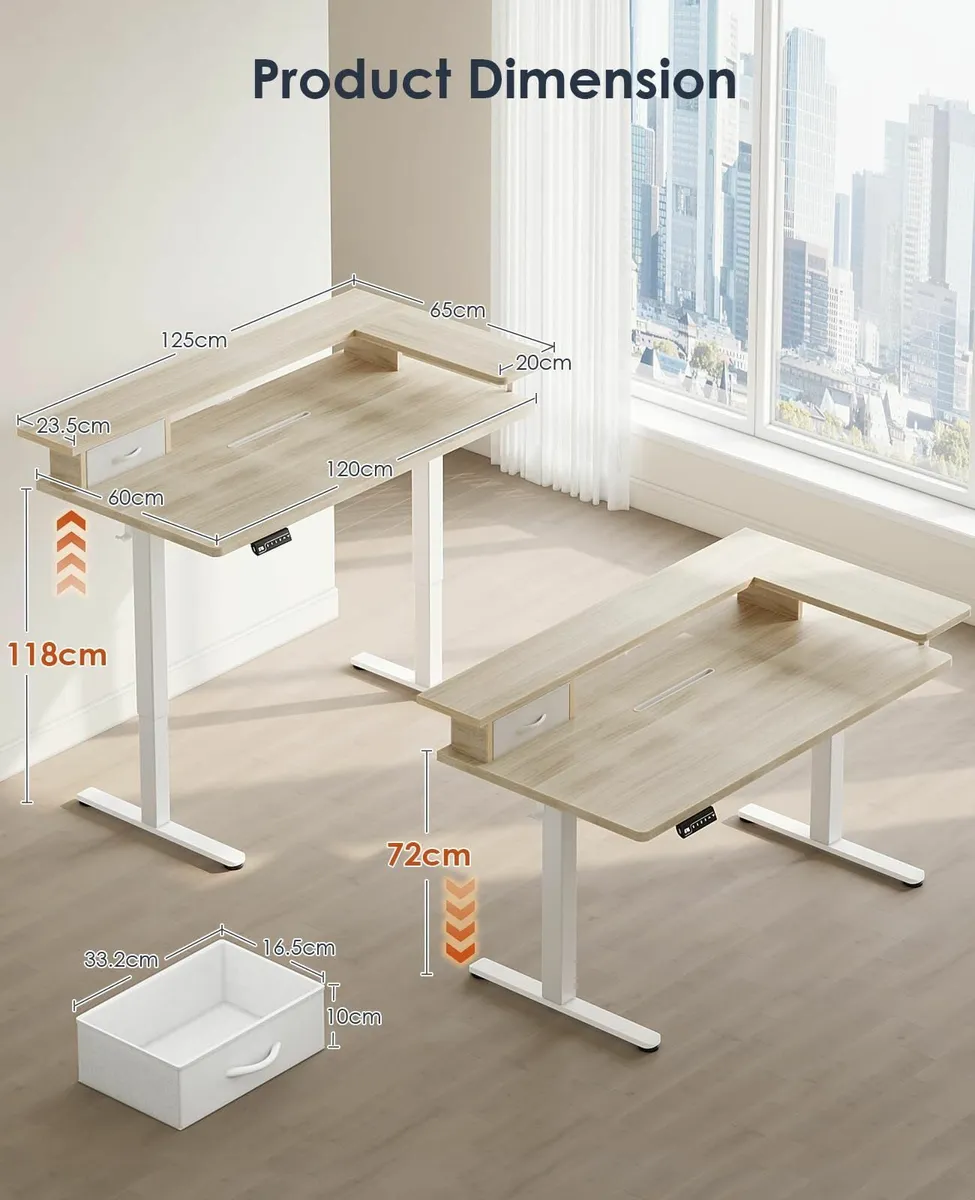 Standing Desk with Drawer ONE PIECE Height - Image 3