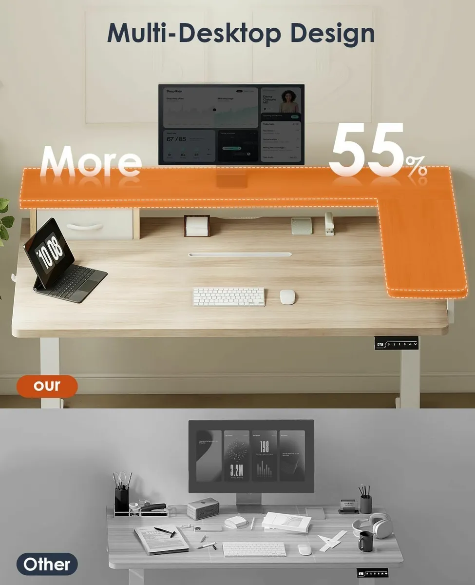 Standing Desk with Drawer ONE PIECE Height - Image 4