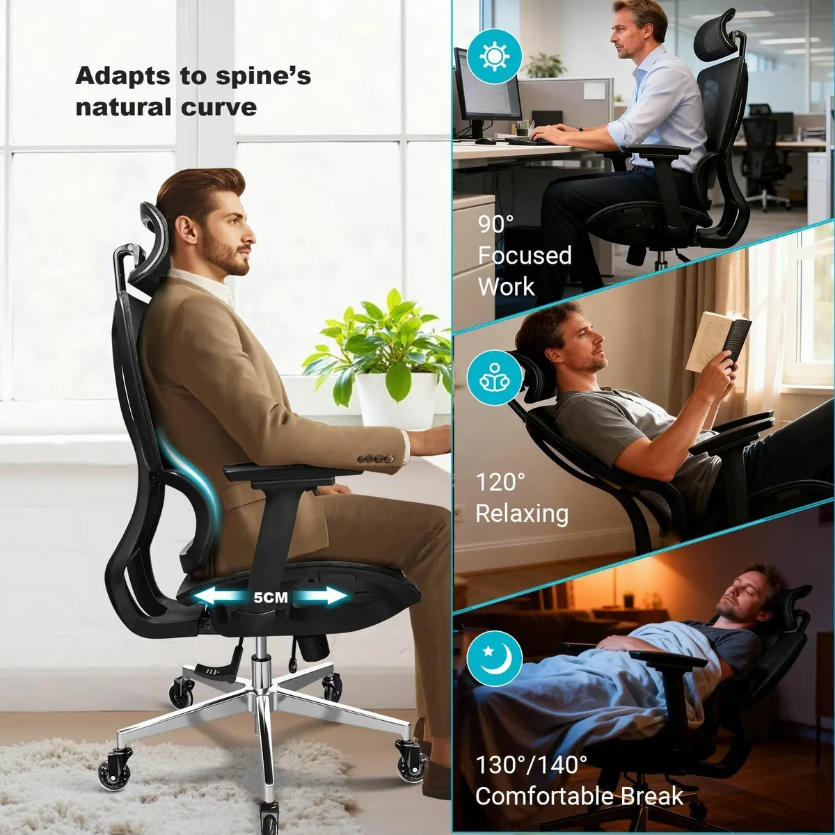 Ergonomic Office Chair – High Back Adaptive - Image 3