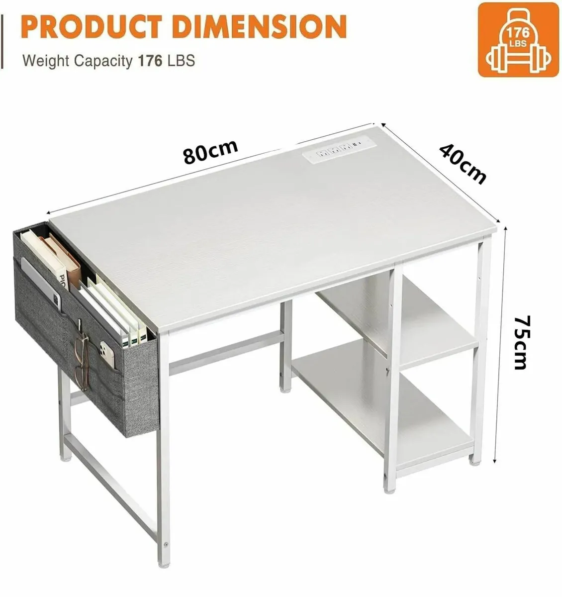 Computer Desk 80cm Gaming Desks with USB Charging - Image 2