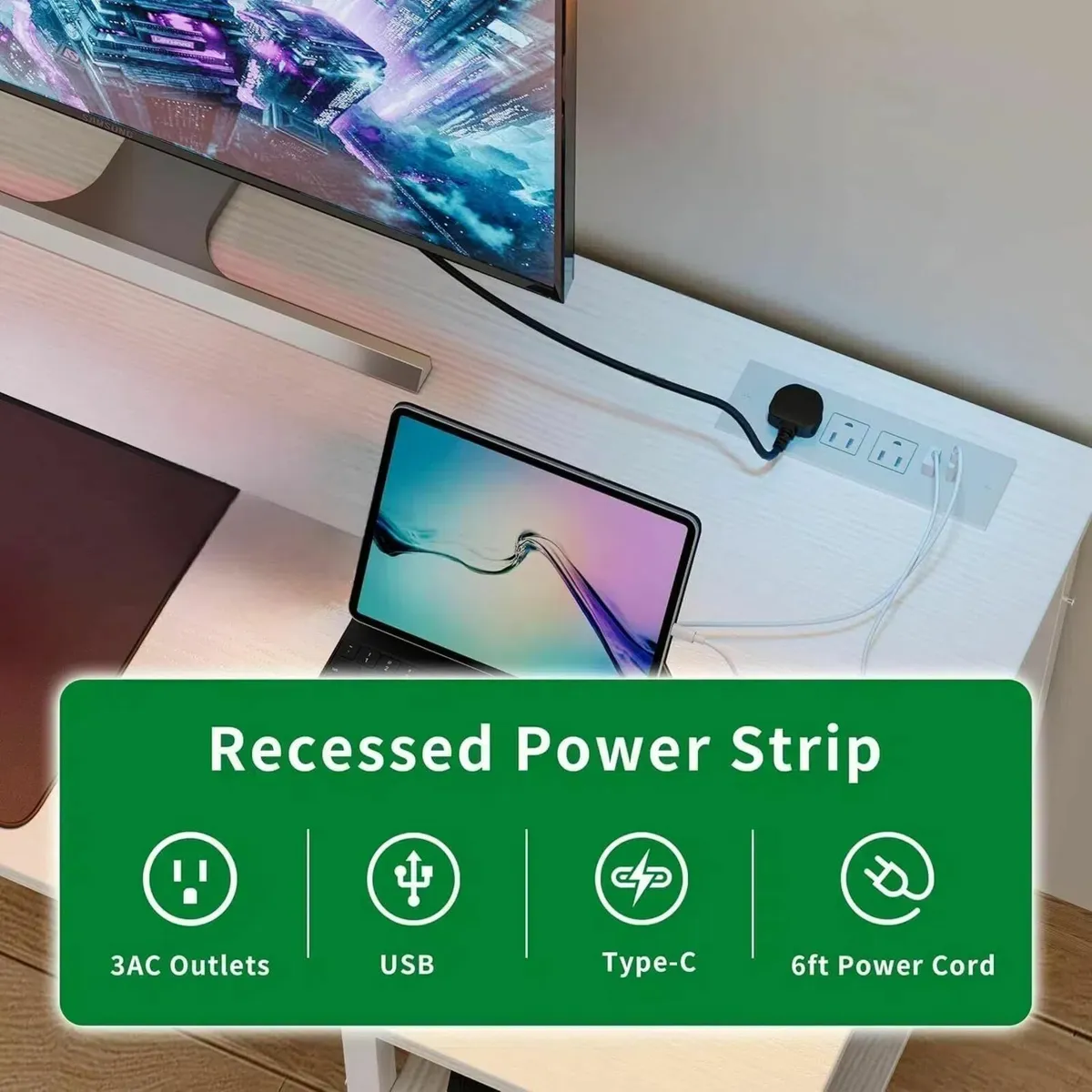 Computer Desk 80cm Gaming Desks with USB Charging - Image 3