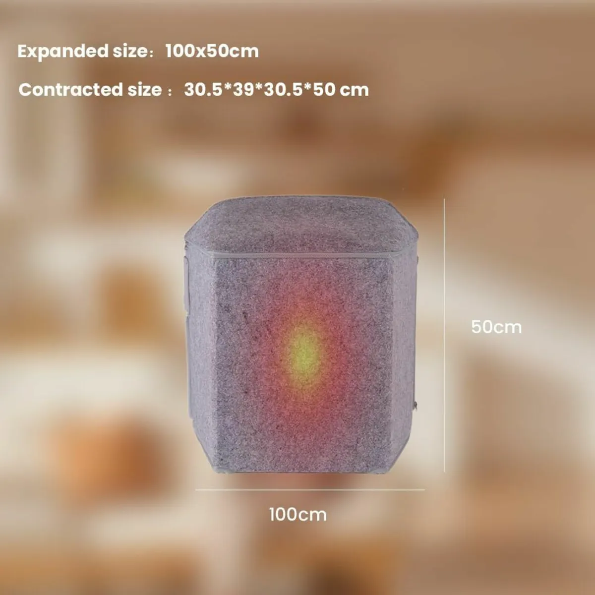 Under Desk Heater for Legs 50x100cm Foldable Foot - Image 2