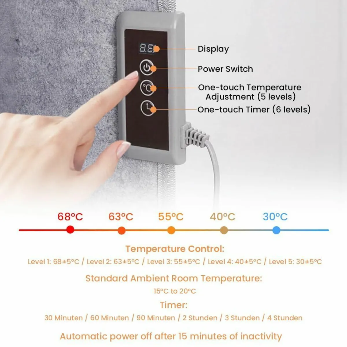 Under Desk Heater for Legs 50x100cm Foldable Foot - Image 3
