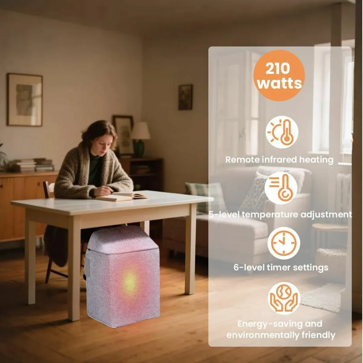 Under Desk Heater for Legs 50x100cm Foldable Foot - Image 4