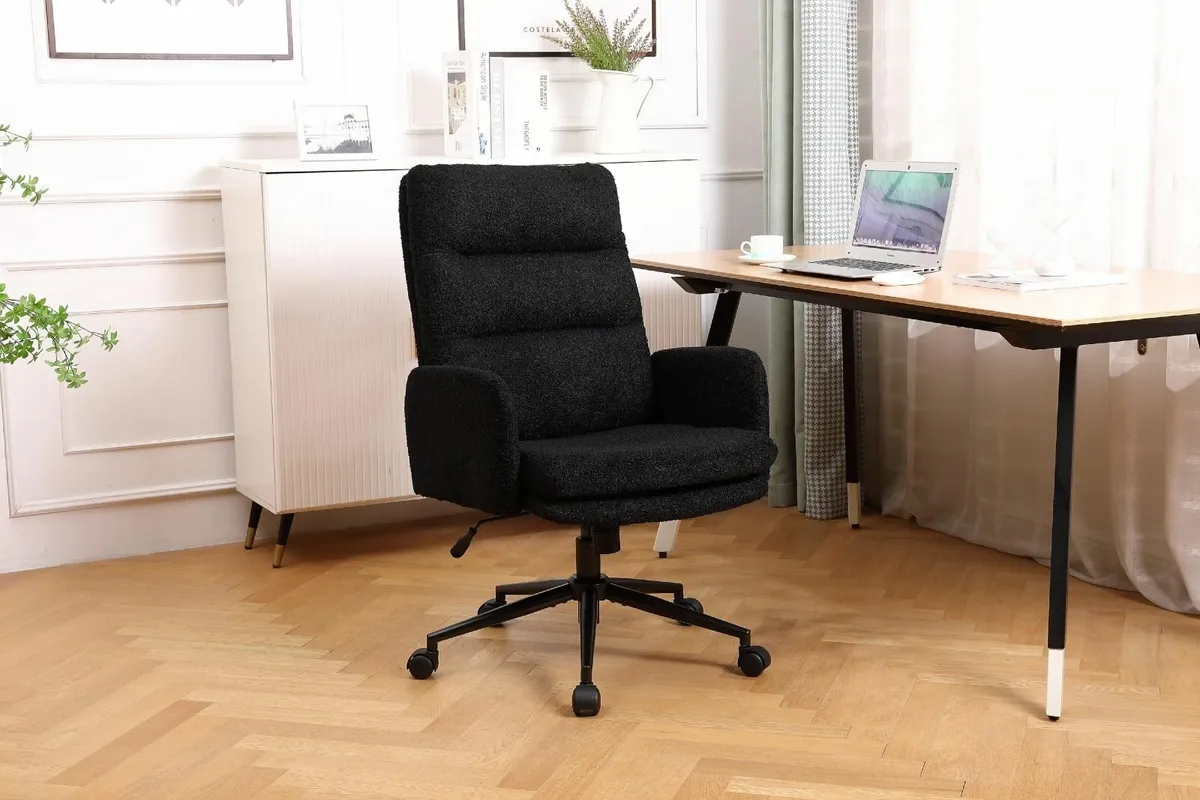 Office Chair for Home Teddy Fleece Desk Computer - Image 2