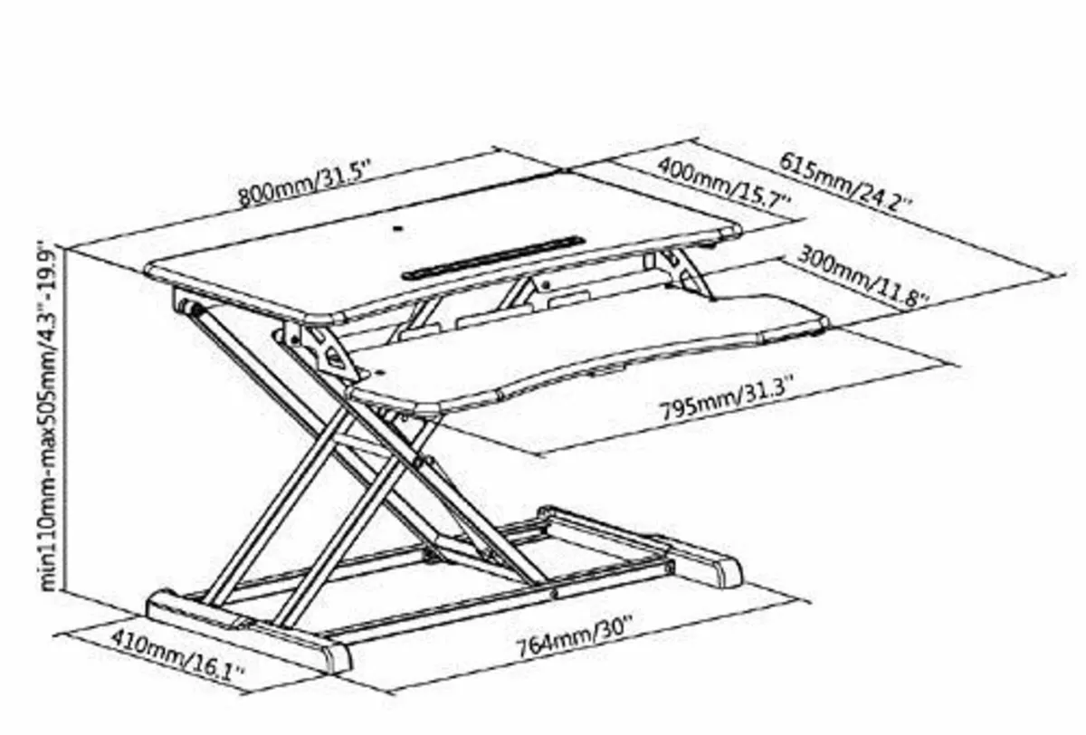 GSS03 Sit-Stand Workstation Height Adjustable - Image 3