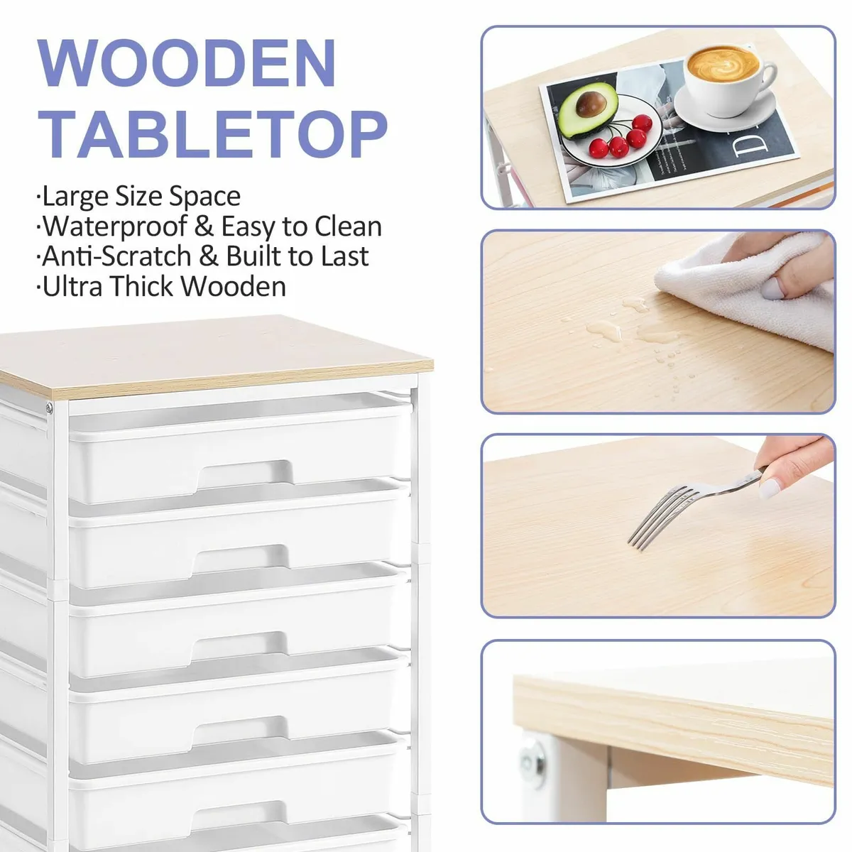 8 Drawers Storage Trolley Utility Cart on - Image 4