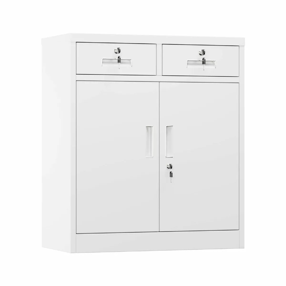 Metal Storage Cabinet with 2 Doors and Drawers - Image 1