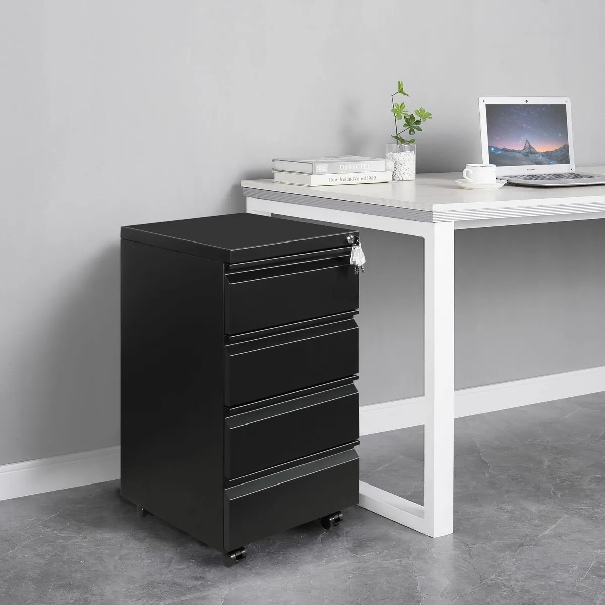 Mobile Filing Cabinet Under Desk 4-Drawer - Image 2