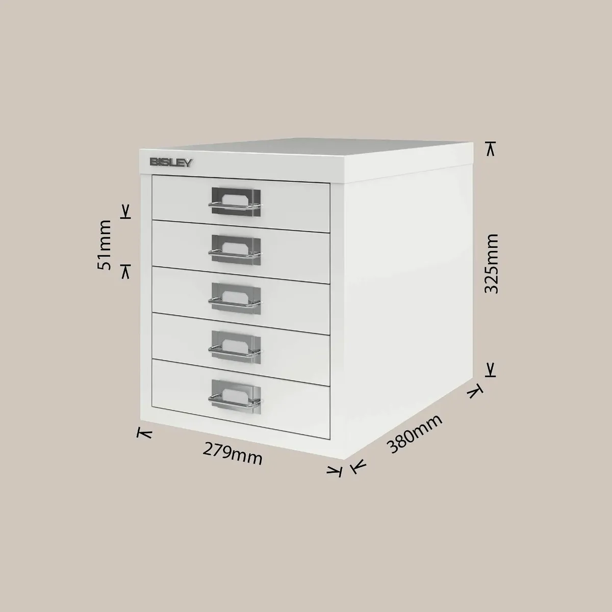 Filing Cabinet Steel Chalk White One Size B5MDW - Image 3