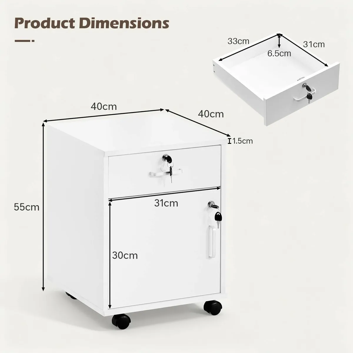 Office Filing Cabinet Mobile File Storage 1 - Image 2