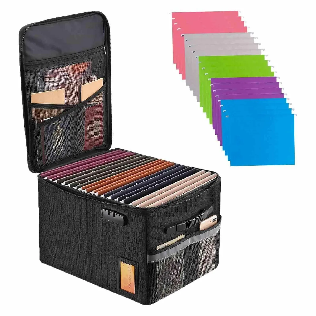 Fireproof Document Box File Organizer Cabinet - Image 1